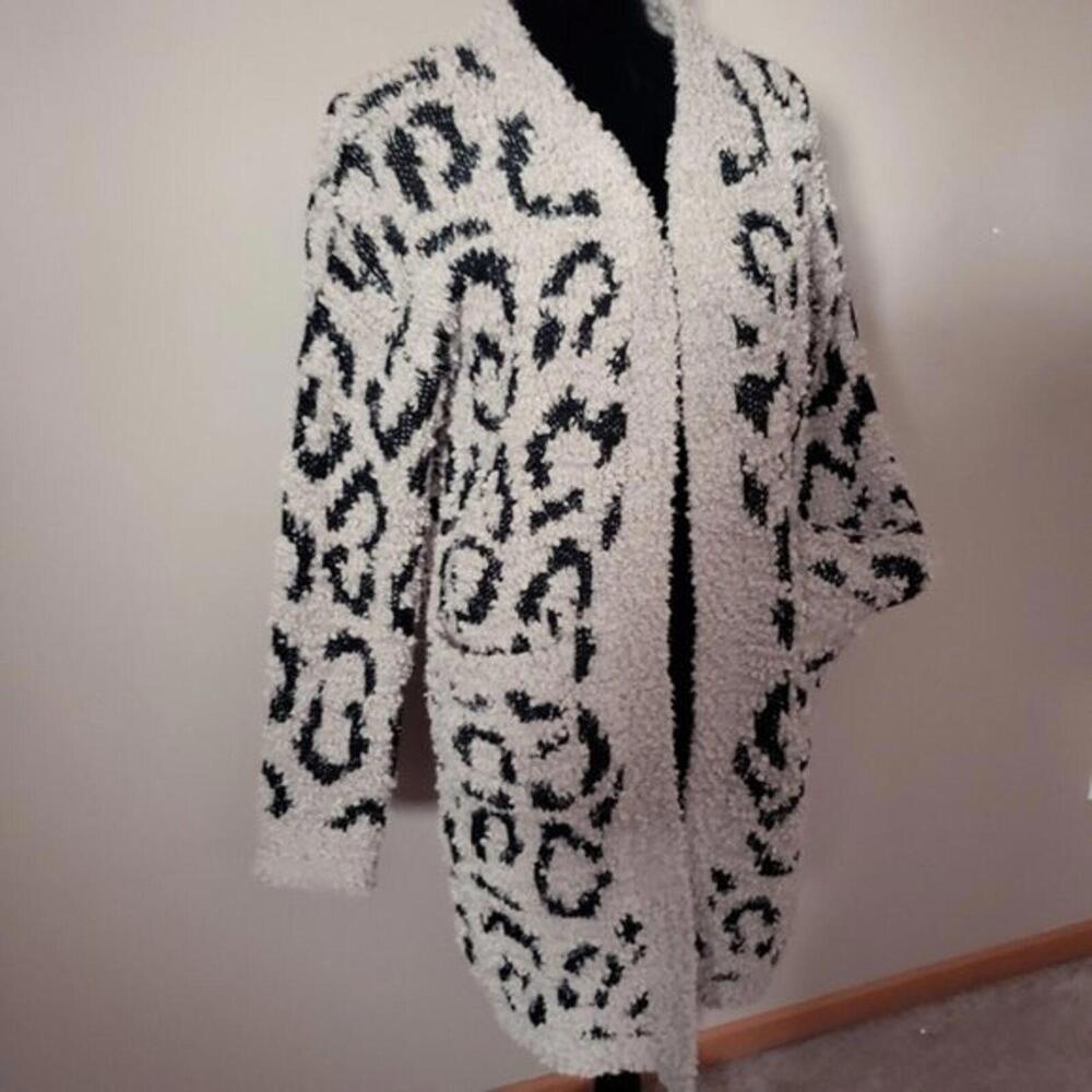 NWT Chunky leopard like cardigan by RACHEL ZOE sweater S